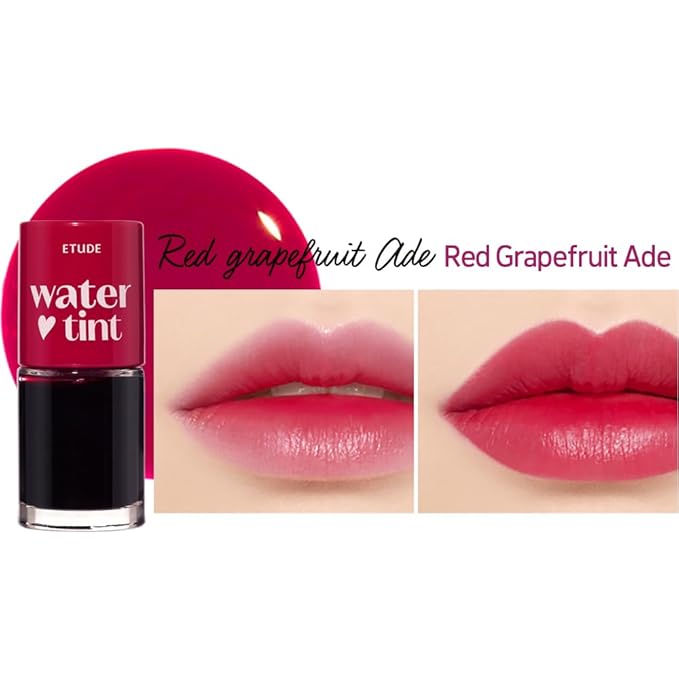 ETUDE Dear Darling Water Tint 3 SET (Strawberry Ade, Cherry Ade, Red Grapefruit Ade, 9g*3) | Vivid Color Lip Stain with Moisturizing Weightless & Non-sticky Finish | Korean Makeup, Perfect for Gift