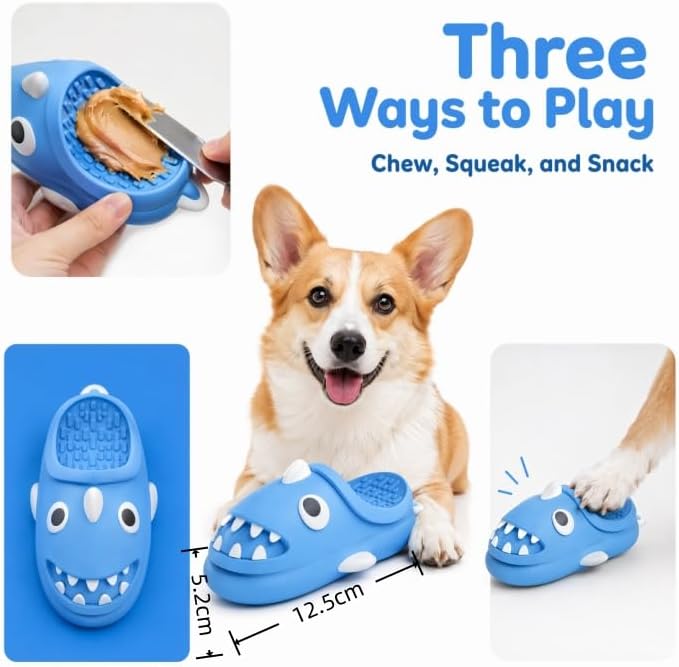 Shark-Shaped Dog Chew and Drag Toy, Squeaky Indoor/Outdoor Plaything, Interactive Chewing Toy for Dogs, Sound-Emitting Toy for Self-Entertainment and Boredom Relief