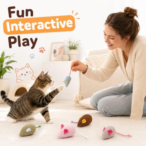 8PCS Catnip Mouse Cat Toys Mice Toys for Cat Mouse Toy Interactive