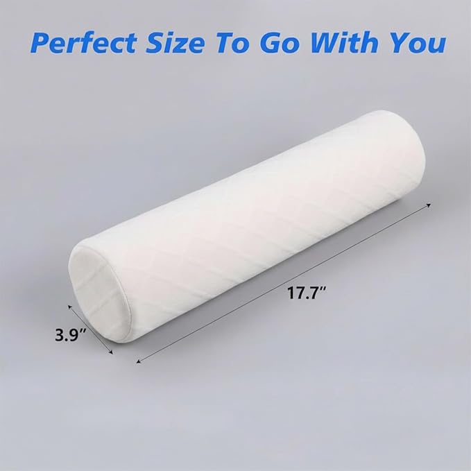 Cervical Memory Foam Neck Roll Pillow Comfortable Breathable(3.9) | Neck Support Pillows for Sleeping 3.9in H Small Round Circle Pillow Cylinder Pillows for Back Lumbar Leg Yoga Pain Relief