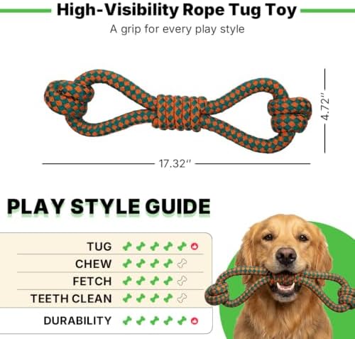 Dog Toys for Aggressive Chewers, Indestructible Dog Toys, Dog Tug Toy