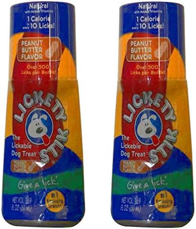 Set of Two Lickety Stik Low-Calorie Liquid Pet Safe Dog Treats - Peanut Butter