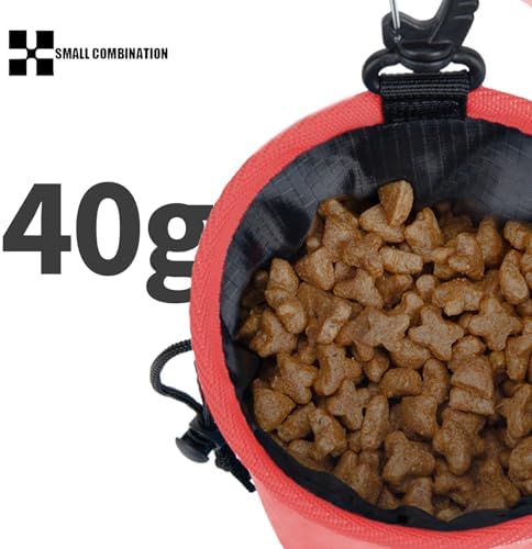 Dog Treat Pouch,Portable Puppy Dog Training Treat Bag,Hand Free Dog Walking Bag,Pet Feed Snack Reward Pocket,Dog Food Dispenser for Pet Puppy Travel or Outdoor Use (Watermelon Red)