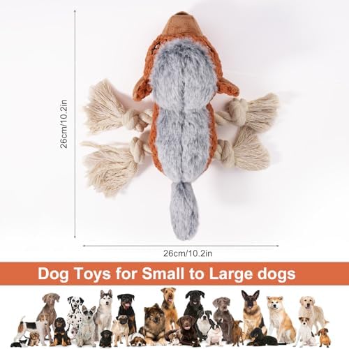 Letsmeet Dog Toys - Squeaky Interactive Plush Dog Toy with Rope, Chew Toy for Large Dogs, Small Dogs & Puppies - Tug of War Dog Toy for Aggressive Chewers, Pet Toys for Dogs