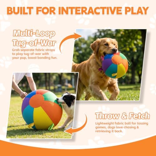 Herding Ball for Dogs & Horses, 7-Color 10"/18"/22" Inflatable Training Toy