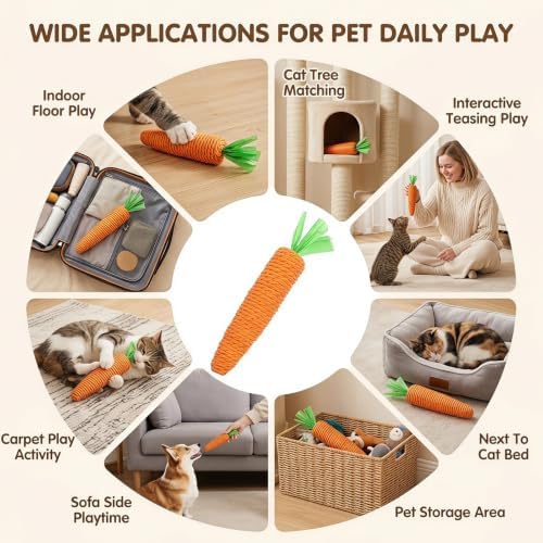 Carrot Shape Cat Teething Toys Orange