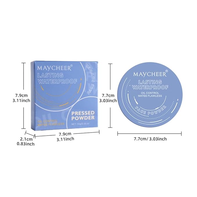 LAMUSELAND Pressed Powder Compact, Oil Control Brighten Skin 6 Colors Face Powder, Whitening Highlighting Face Makeup Tools for Women Girls (JG07)