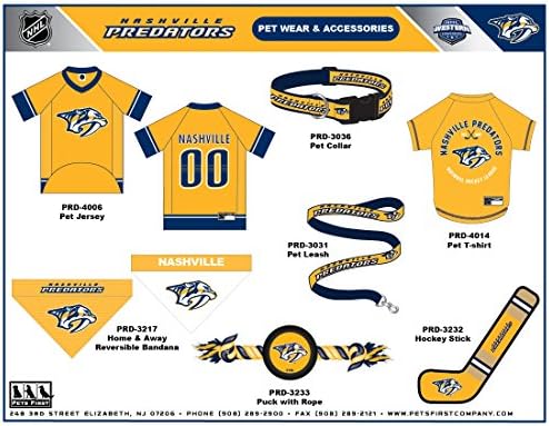 Pets First NHL Nashville Predators Collar for Dogs & Cats, Medium. - Adjustable, Cute & Stylish! The Ultimate Hockey Fan Collar! (Pack of 2)
