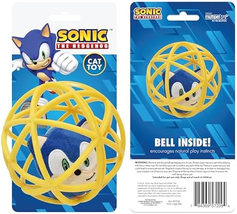 Multipet Sonic Cage Ball with Bell Cat Toy