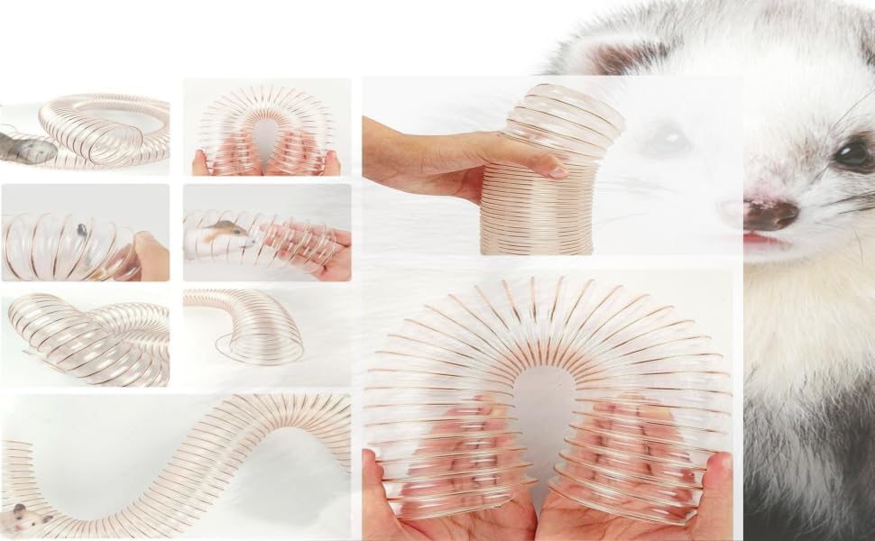 Pet Products Transparent Thru-Way - 46In Interactive Tunnel for Ferrets F Rat Guinea Pig Ratand Small Pets, Transparent and Flexible Design Allows for Better Observation of Pets Playing and Exploring