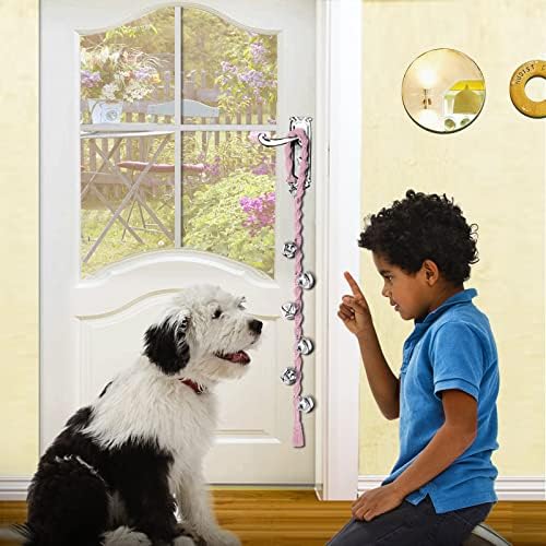 Dog Bells to Go Outside, Potty Training Bell, Handmade, Adjustable | Handmade with Premium Yarn, Twisted Style, Clear Jingle, Dog Potty Bell, Dog Door Bell.