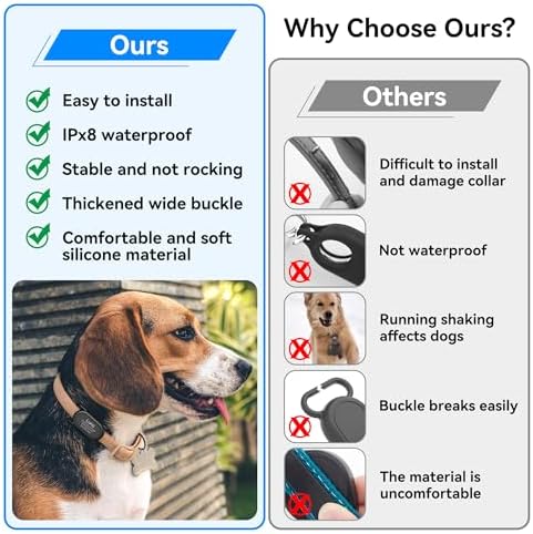 Personalized Dog Collar Holder(2 Pack) for Galaxy Smarttag2,Customized with Name and Phone Number for Pet Cat,Waterproof Silicone Protective Cover Case Accessory for Samsung Galaxy Smart tag2 (Black)
