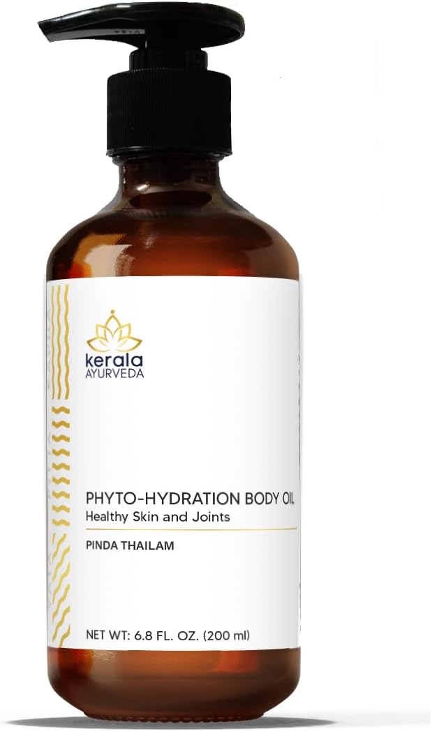 Kerala Ayurveda Phyto Hydration Body Oil (Pinda thailam) - Ayurvedic Massage Oil for Body - Calms Joints, Soothes Skin, Maintains Normal Hydration of Skin & Pacifies Vata and Pitta, 6.8 Fl Oz
