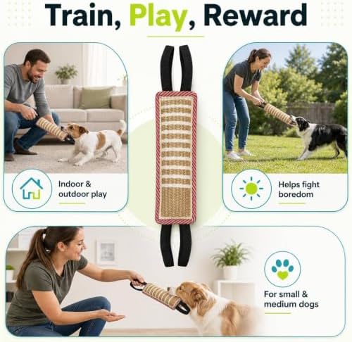 DGSL Dog Tug Toy Dog Bite Jute Pillow Pull Toy 4 Packs