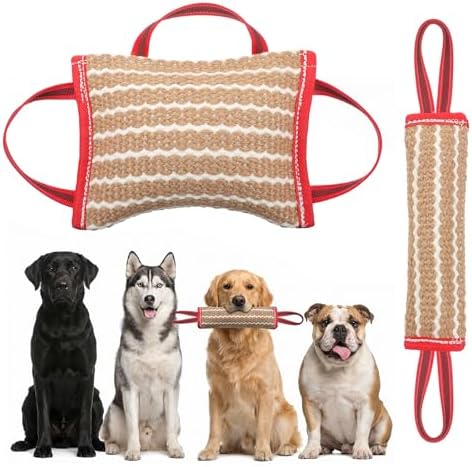 2 Pcs Dog Bite Pillow Tug Toy with Handles, Bite Pillow Dog Training Stick