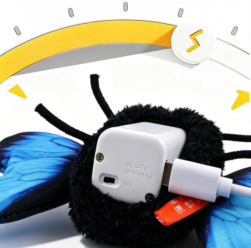 Smart Sensing Flapping Butterfly Toy Interactive Cat,Electric Cat Toy