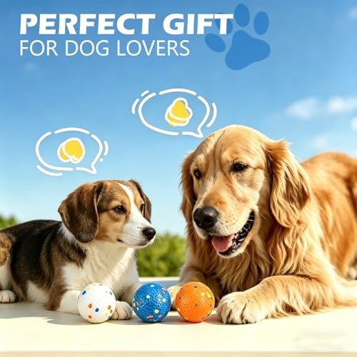Dog Balls Tennis Balls for Dogs, Interactive Dog Toys for Aggressive Chewers, Dog Toy to Keep Them Busy, Puppy Chew Toys for Teething, Durable Dog Ball for Medium Small Dog (2.6")