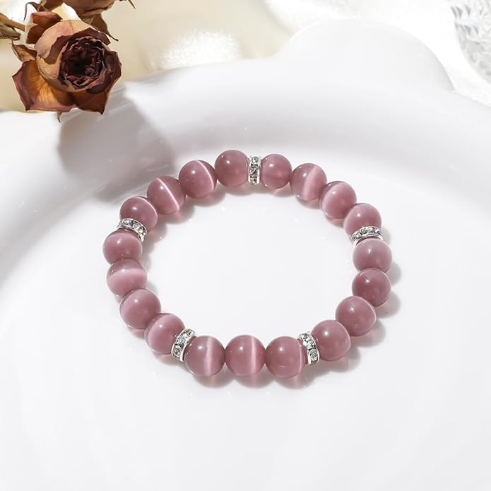 Healing Bracelet For Women Anxiety Crystal Bracelet Chakra Beaded Bracelets Rose Quartz Crystals And Healing Stones Yoga Bead Bracelet Calming Stretch Bracelet Stress Relief Gifts For Women