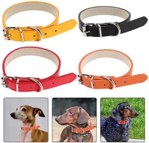 4pcs Waterproof Pu Pet Collar Featuring Durable Metal Buckle Adjustable Small Dog and Cat Collar for Outdoor Activities and Parties for Puppies