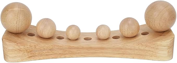 Psoas Muscle Release Tool Wooden Body Massage Tool Trigger Point Wood Massager with 6 Massage Heads for Occipital Cordus Back (A)