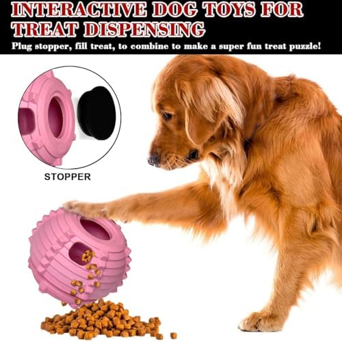 XHX Long-Lasting Interactive Dog Toy Safe for Medium and Large Dogs 25-75 lbs(Pink, Medium)