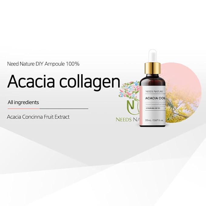 Acacia Collagen Facial Serum for Face – NEEDS NATURE DIY Booster | Plant-Based Elasticity & Firming Care | Korean Skincare for Dry, Sensitive, or Dull Skin | 20ml