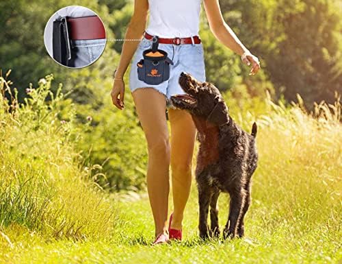 AMZNOVA Dog Treat Pouch Treatnow Dog Treat Bag, 3 Cups, Heather Navy