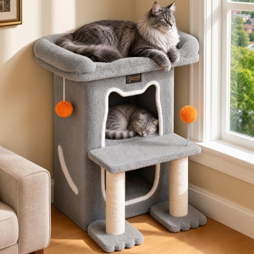 Small Cat Tree Tower Scratching Post for Indoor Cats Large Adult