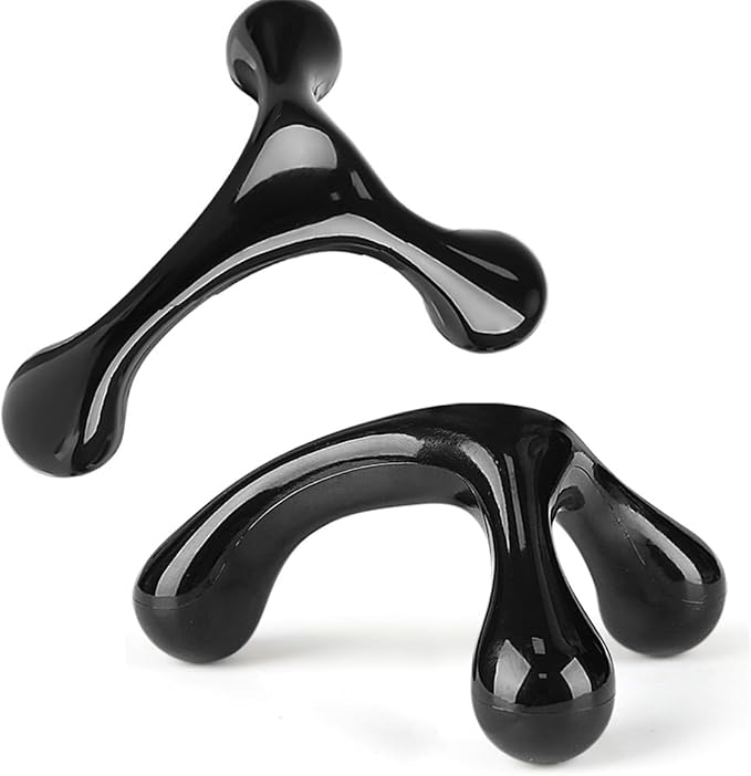 3 Point Hand Held Massage Tool, 2 Pcs Manual Trigger Point Massage Tools Deep Muscle Tissue Manual Massager, Handheld Palm Pressure Point Body Massager for Neck Shoulder Back Leg Muscle Pain Relief