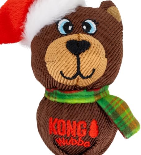 KONG Holiday Wubba Dog Toy (Bear, Small)