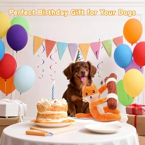 Squeaky Dog Toys,Plush Puppy Toys with Pull Branch