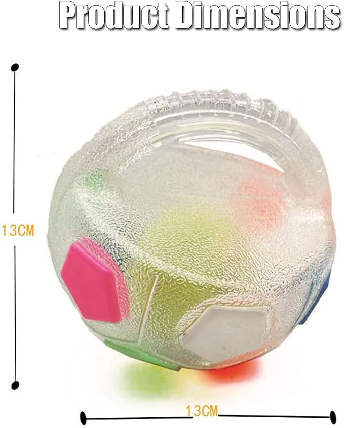 Dog Ball with Handle - Squeaky Dog Calming Ball with Handle(Transparent)