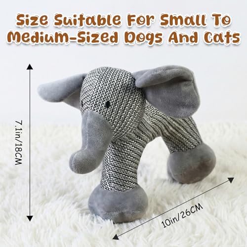 Dog Toys for Aggressive Chewers–Durable Linen Squeaky Toys with Built-in Squeaker, Tough Indestructible Plush Stuffed Animals for Small Medium Dogs, Animal Design to Relieve Boredom & Anxiety(Monkey)