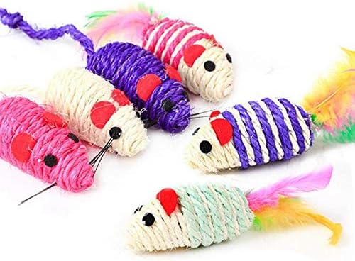 Cat Interactive Toy Stick Feather Wand With Small Bell Mouse Cage Toys Plastic Artificial Colorful Cat Teaser Toy Pet Supplies (Tpye4)