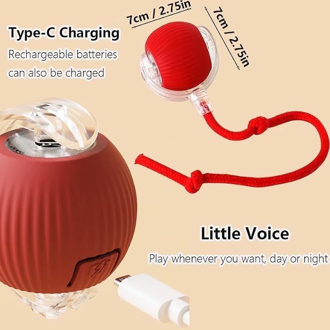 2pcs Innovative Interactive Cat Toy Balls, Automatic Moving Spheres for Cats (Green+Red)