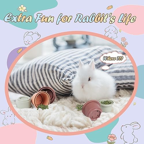 8PCS Stacking Cups for Rabbits, Stackable Bunny Toys for Small Pets