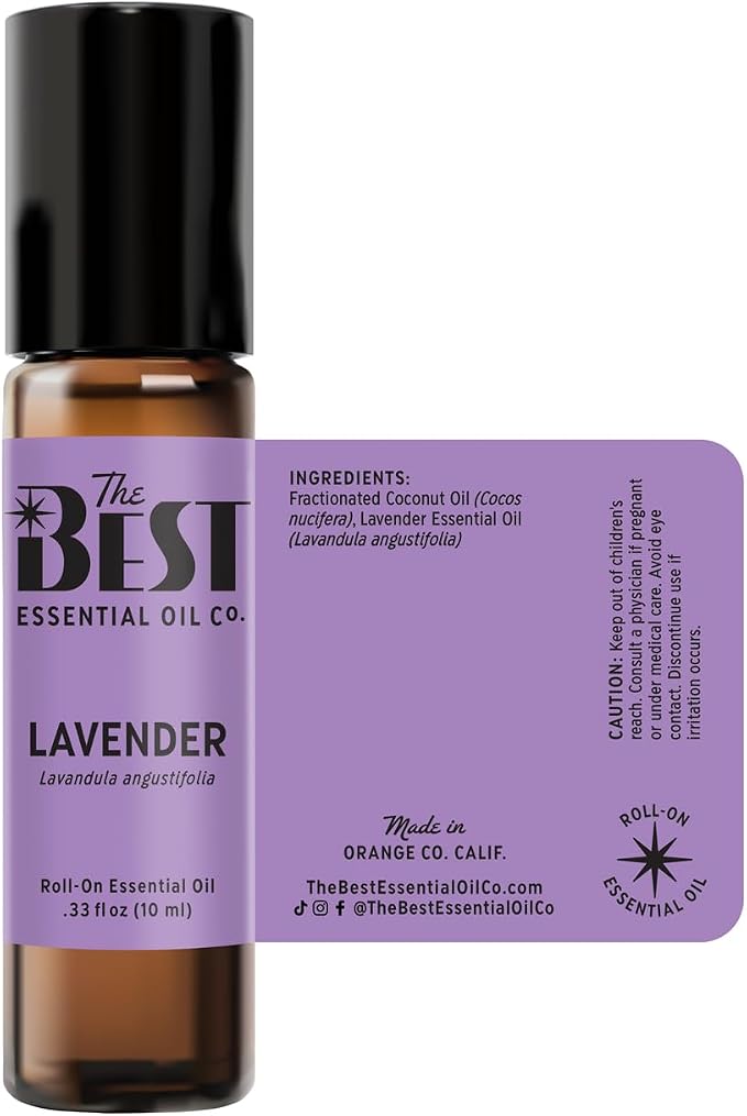 The Best Lavender Essential Oil Roll-On- Premium Grade- Pre-Diluted in Coconut Oil- Ready to Use- 10 ml (.33 fl oz)