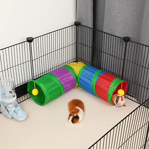 Rypet Guinea Pig Tunnels and Tubes 2-Way L-Type Collapsible for Small Pets