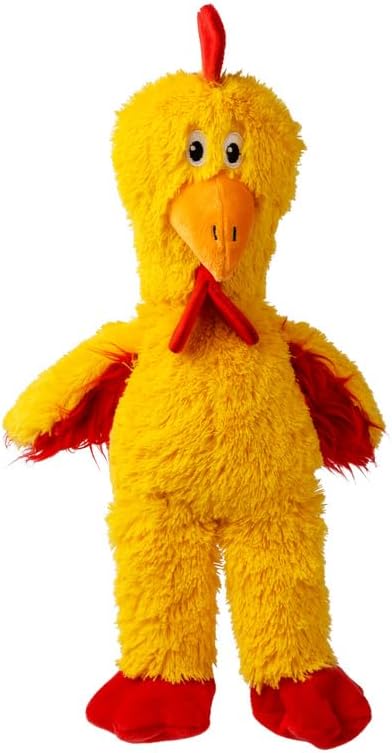 KONG Knots Chicken Dog Toy – Internal Knotted Rope & Dual Squeakers – Durable Plush with Minimal Stuffing, Indoor/Outdoor Chew & Tug Toy (Extra Large)