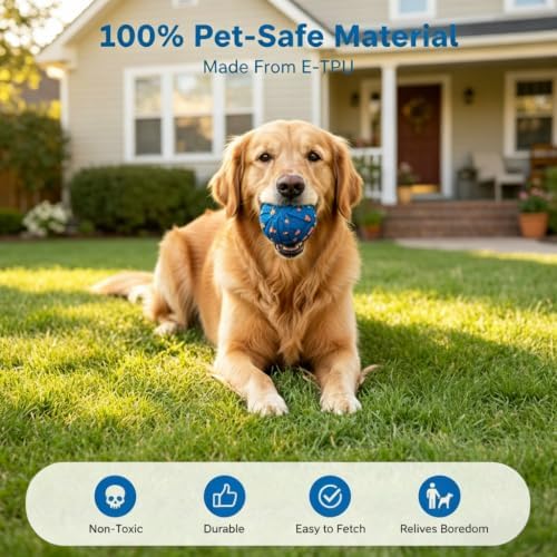 Smart Interactive Dog Toy Wicked Ball Automatic Moving Bouncing Rotating Active Rolling Ball 3 Modes Chew Resistant E-TPU Dog Ball IPX7 Waterproof Electric Puppy Toy for Small Medium Large Dogs Blue