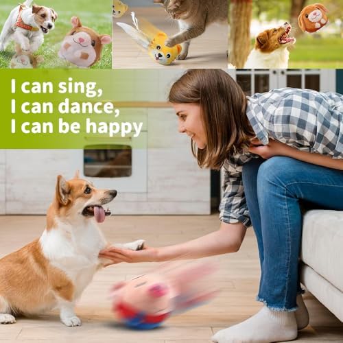 Dog Toys for Small Large Dogs,Puppy Toys to Keep Them Busy,Moving Interactive Squeaky Dog Toy,Active Moving Pet Plush Toy,Small Dog Toys (Lion)