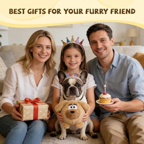 Moving Dog Ball, Jumping Squeaky Interactive Dog Toys, Plush Chew Toys for Small/Medium/Large Dogs, USB Rechargeable (Brown)