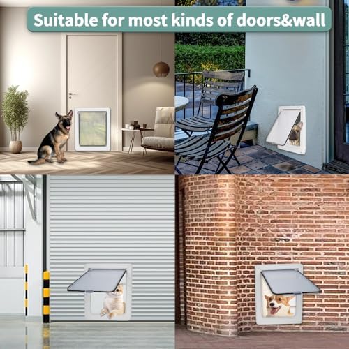 Lessmon Small Magnetic Locking Dog Door, 13.5x11.1in, Size S | Durable & Weatherproof, Easy DIY Installation, Magnetic Security Lock, Fits Small to Medium Pets