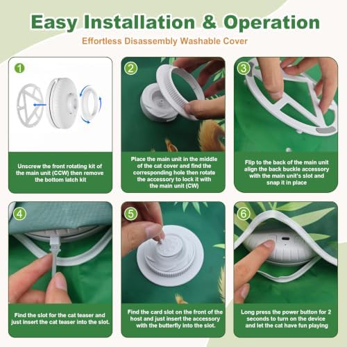 Interactive Cat Toy Mat, Rechargeable Hide & Seek Feather Toy