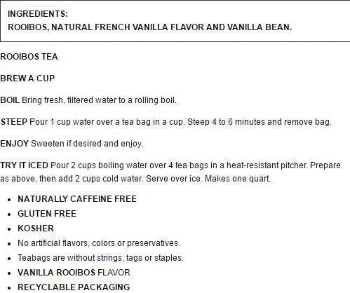Celestial Seasonings Madagascar Vanilla Red Tea Bags - 20 Count (Pack of 20)
