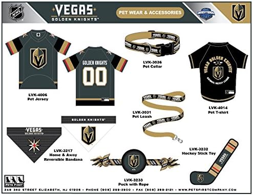 NHL LAS Vegas Golden Knights Collar for Dogs & Cats, Small. - Adjustable, Cute & Stylish! The Ultimate Hockey Fan Collar!