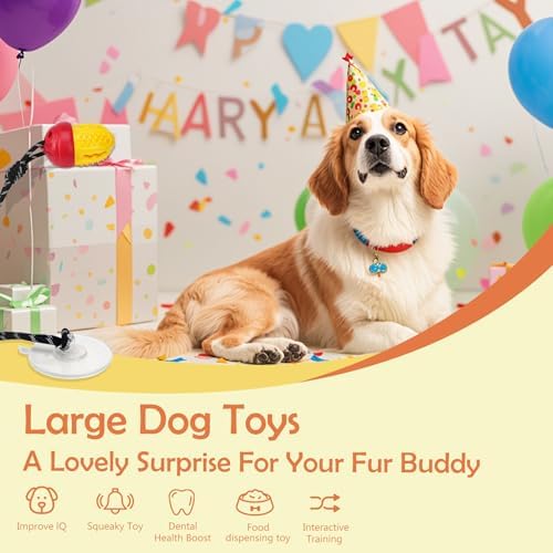 Interactive Dog Puzzle Toy,Cognitive Dogs Toy to Stimulate Their Brain, Treat Dispensing Toys with Slow Feeder, Suction Cup Toys,Red Yellow