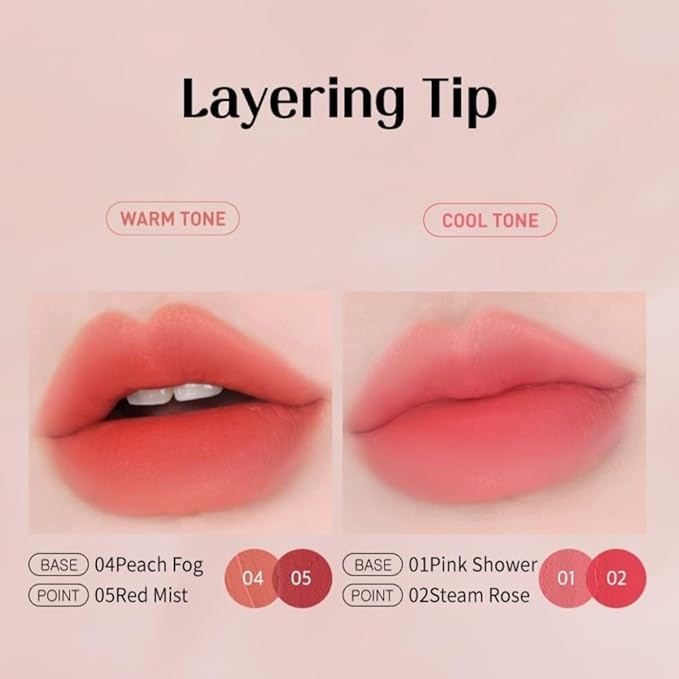 MQNY(MACQUEEN NEWYORK Powder Matte Lipstick 3.5g 5colors (#02 Steam Rose, Pink Rose)