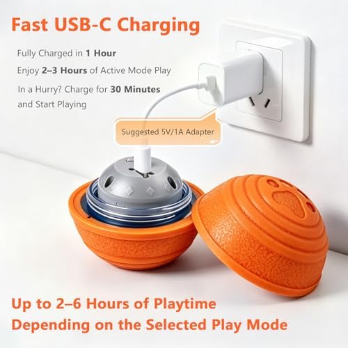 Automatic Interactive Dog Toys Ball with 4 Play Modes for Small Medium Dogs