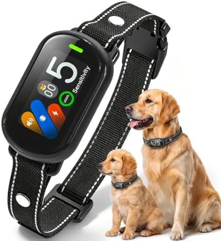 Dog Bark Collar for Large Medium Small Dogs, Smart Anti Bark Collar with Beep & Vibration, 5 Training Modes, 5 Adjustable Sensitivity, IP67 Waterproof, Rechargeable Barking Collar, 300mAh Battery | Anti-Bark Training, For Dogs
